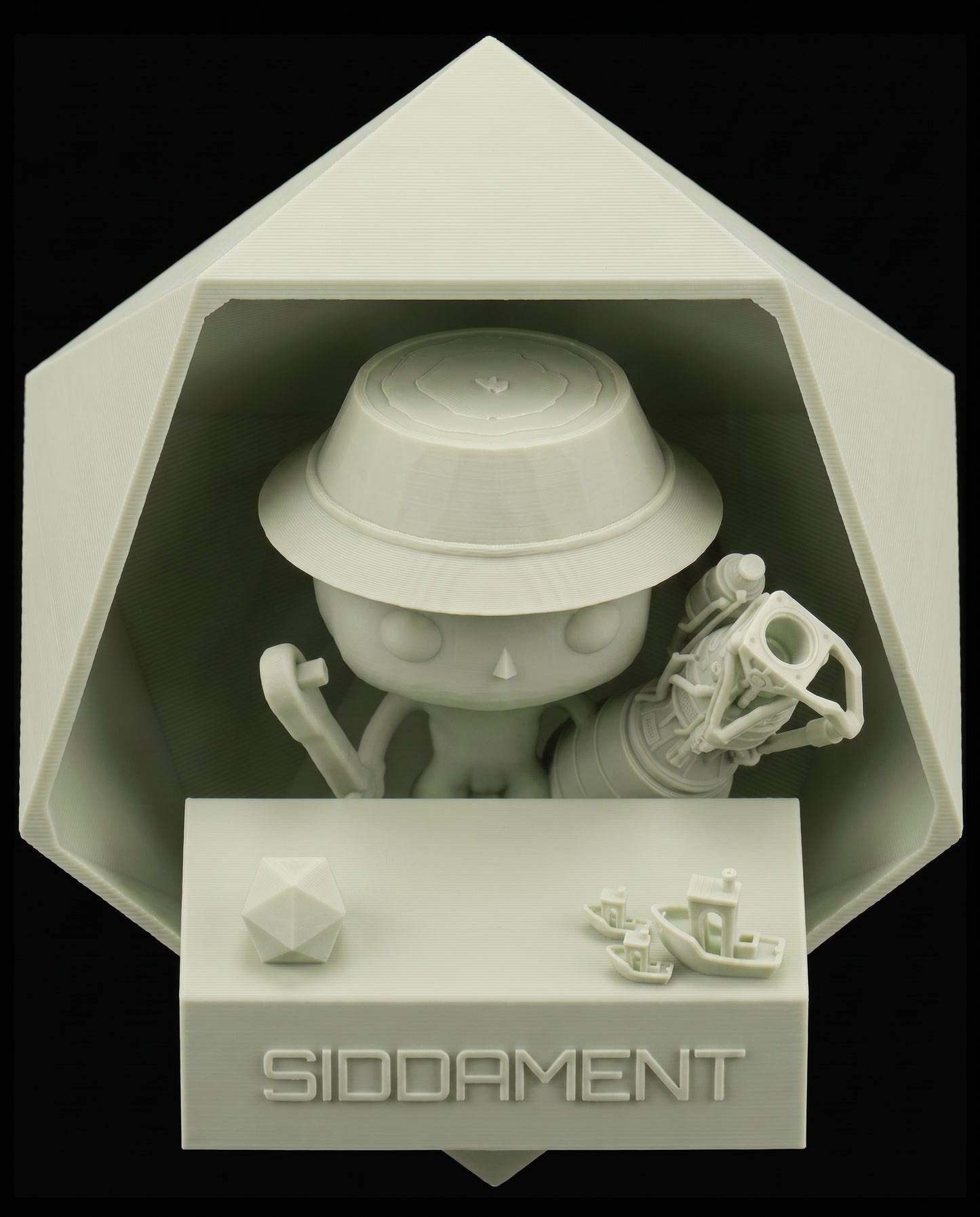 Matte Milk Green PLA V4, printed SIDDAMENT figure