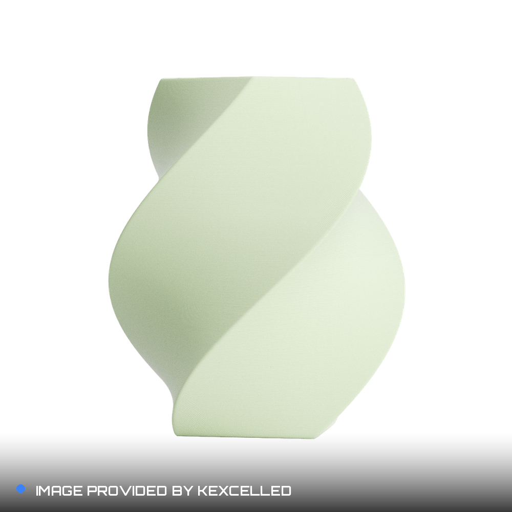 Matte Milk Green PLA V4 printed sample, image provided by Kexcelled