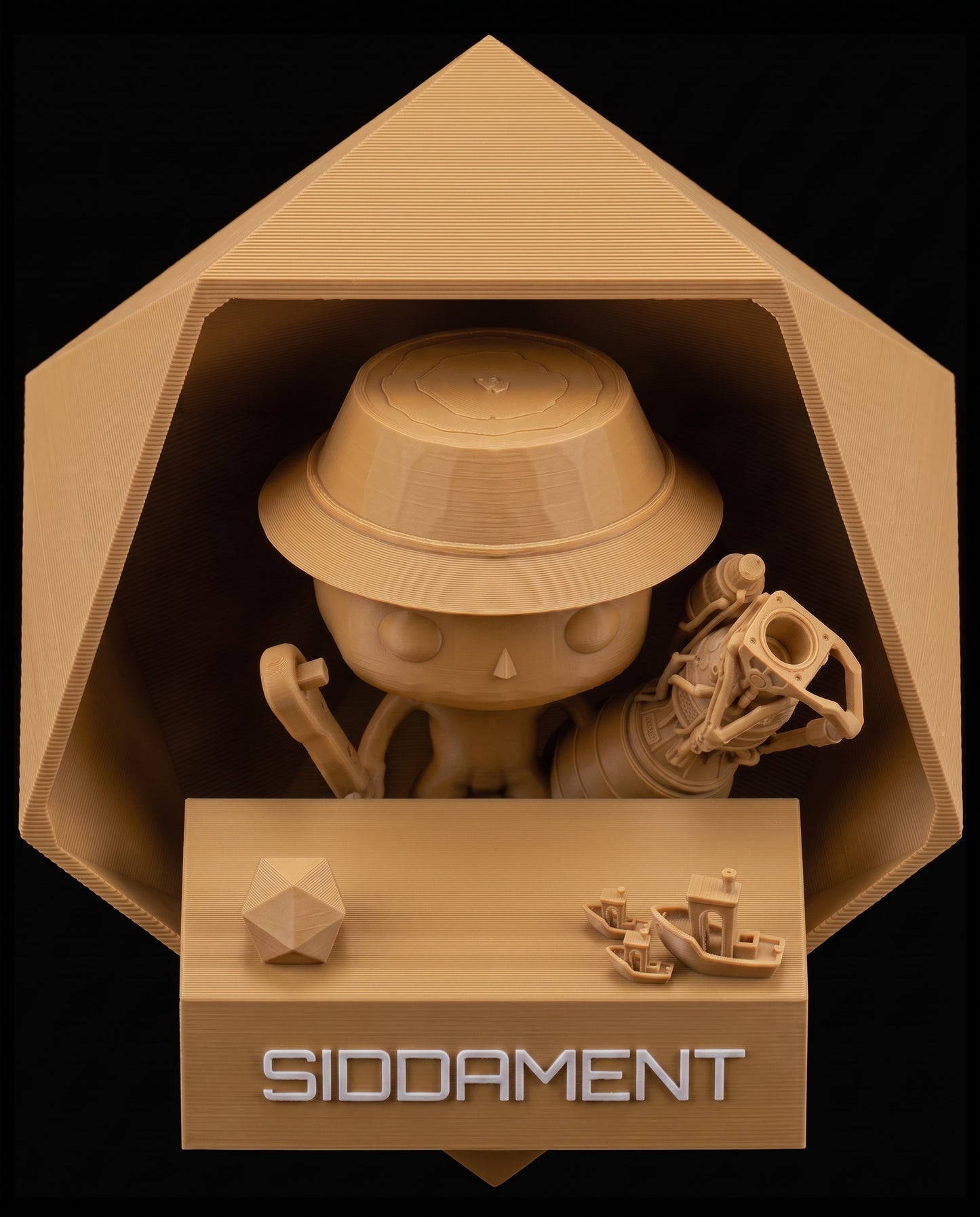 Matte Mustard Yellow PLA V4, printed SIDDAMENT figure