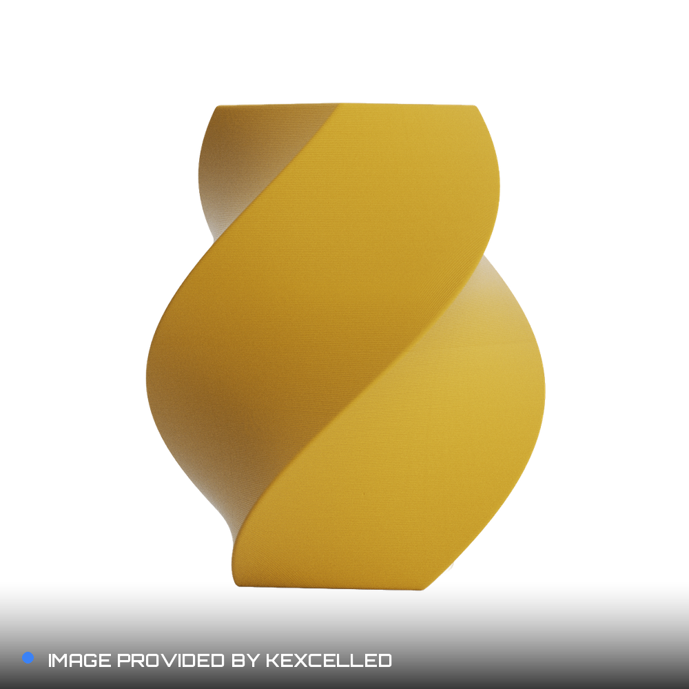 Matte Mustard Yellow PLA V4 printed sample, image provided by Kexcelled