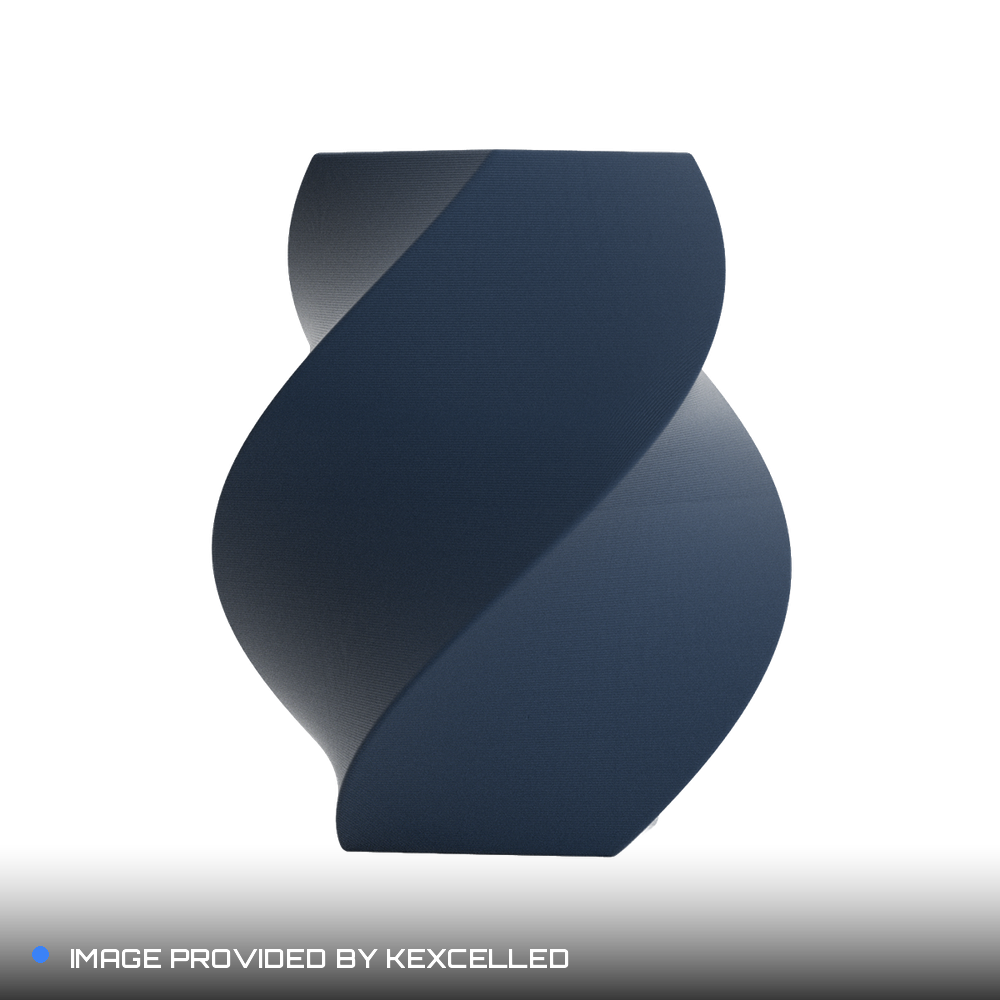 Matte Navy PLA V4 printed sample, image provided by Kexcelled