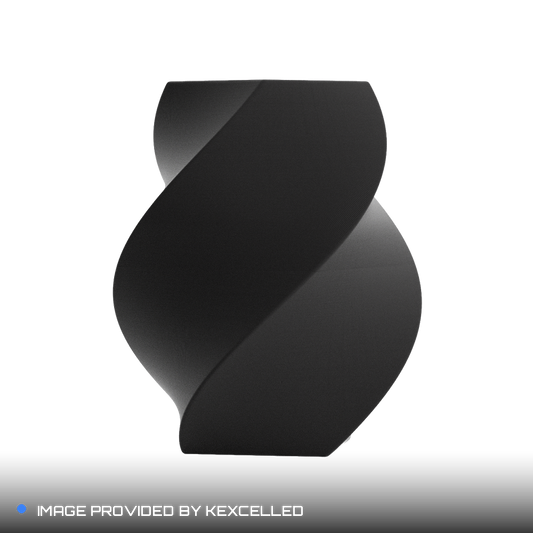 Matte Nightstone Black PLA V4 printed sample, image provided by Kexcelled
