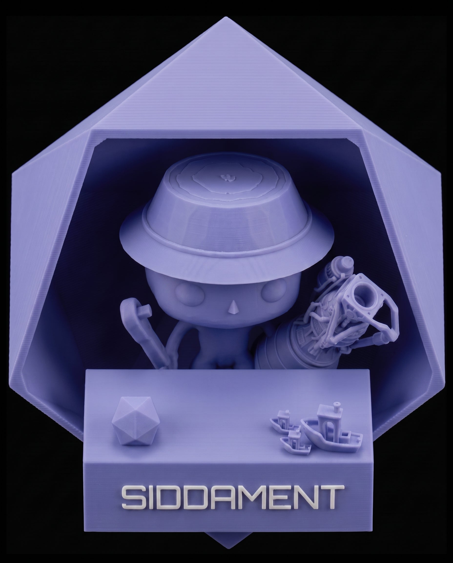 Matte Noble Purple PLA V4, printed SIDDAMENT figure