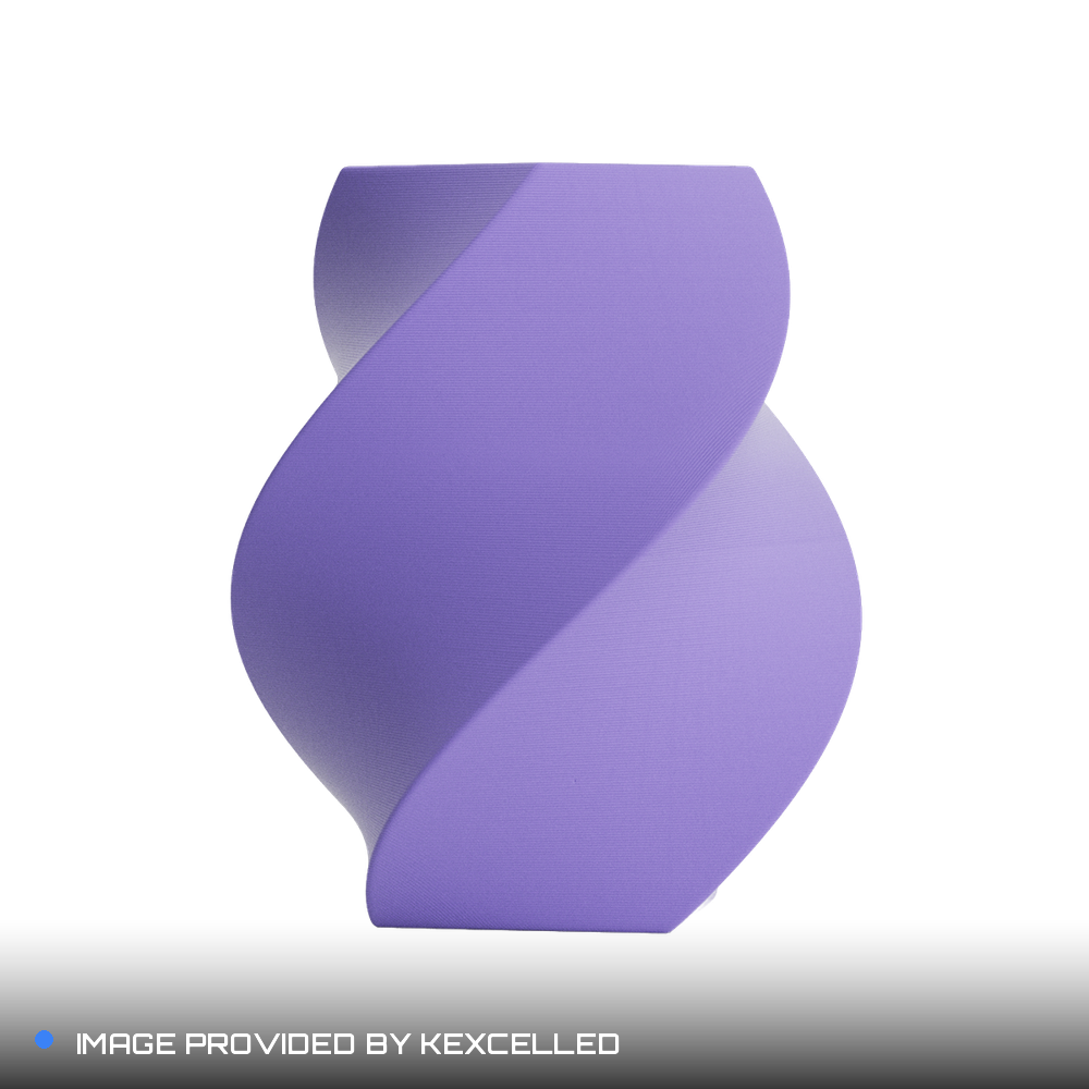 Matte Noble Purple PLA V4 printed sample, image provided by Kexcelled