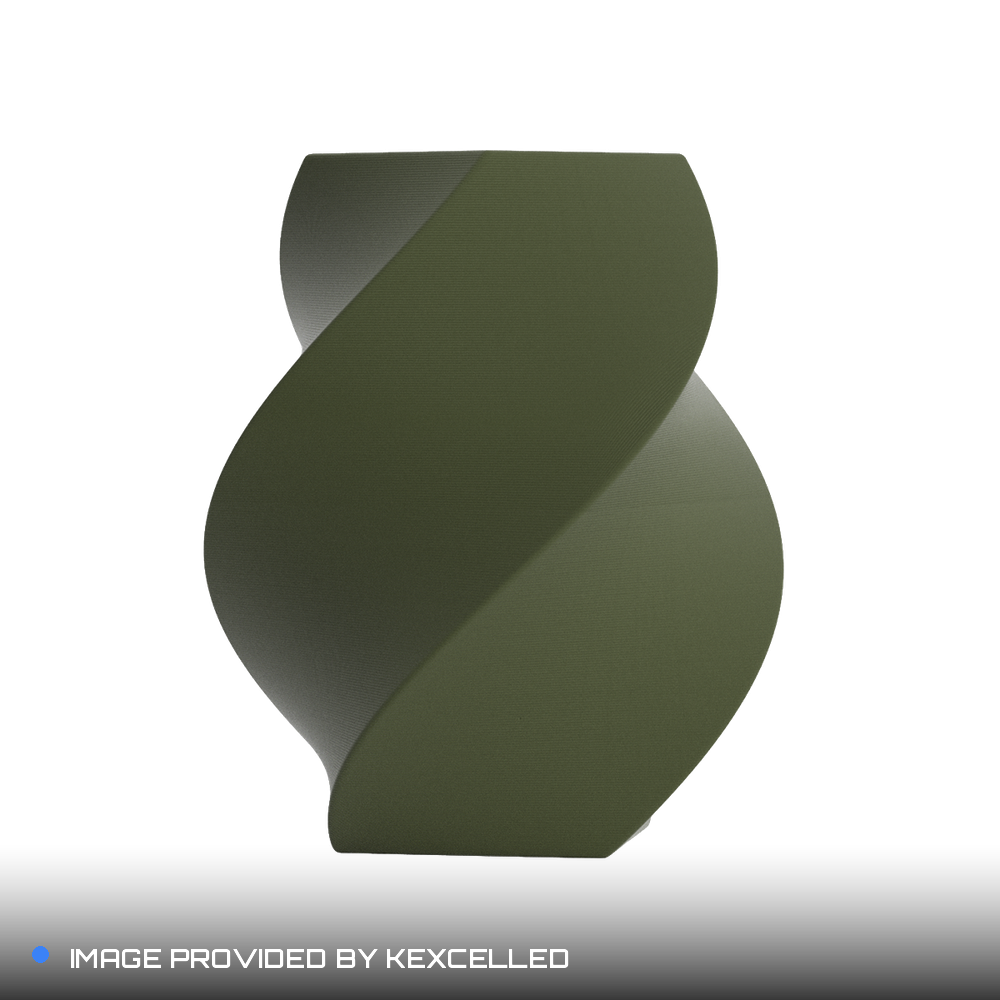 Matte Olive Green ABS printed sample, image provided by Kexcelled