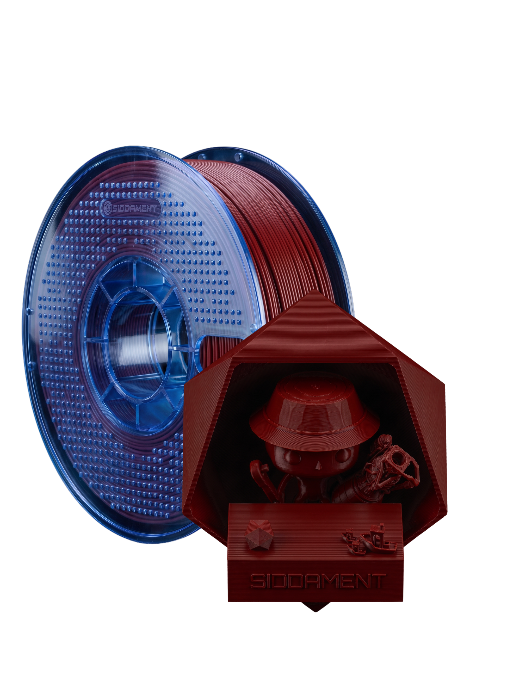 Matte Oxblood PETG V2 spool with 3D printed parts