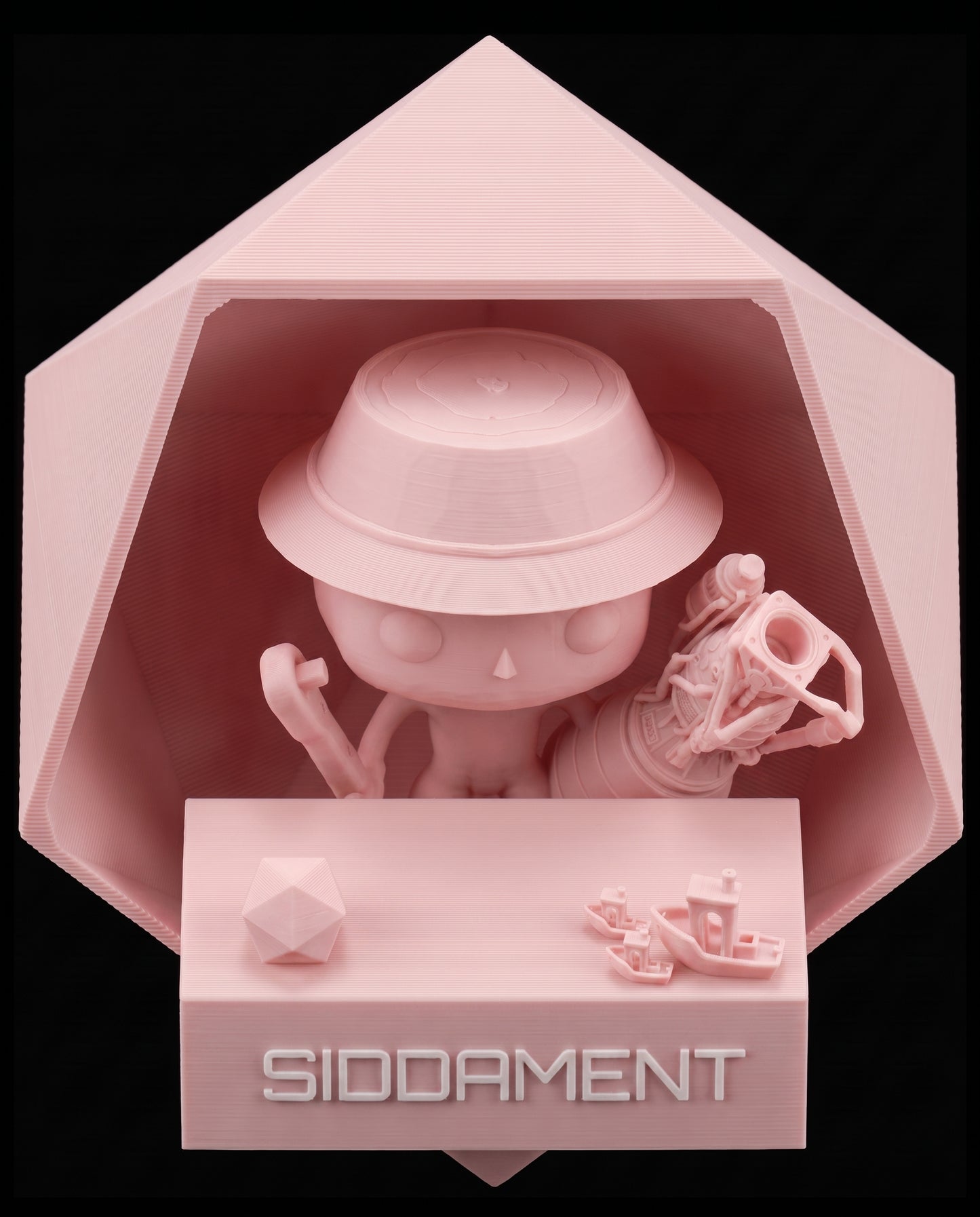 Matte Peach PLA V4, printed SIDDAMENT figure