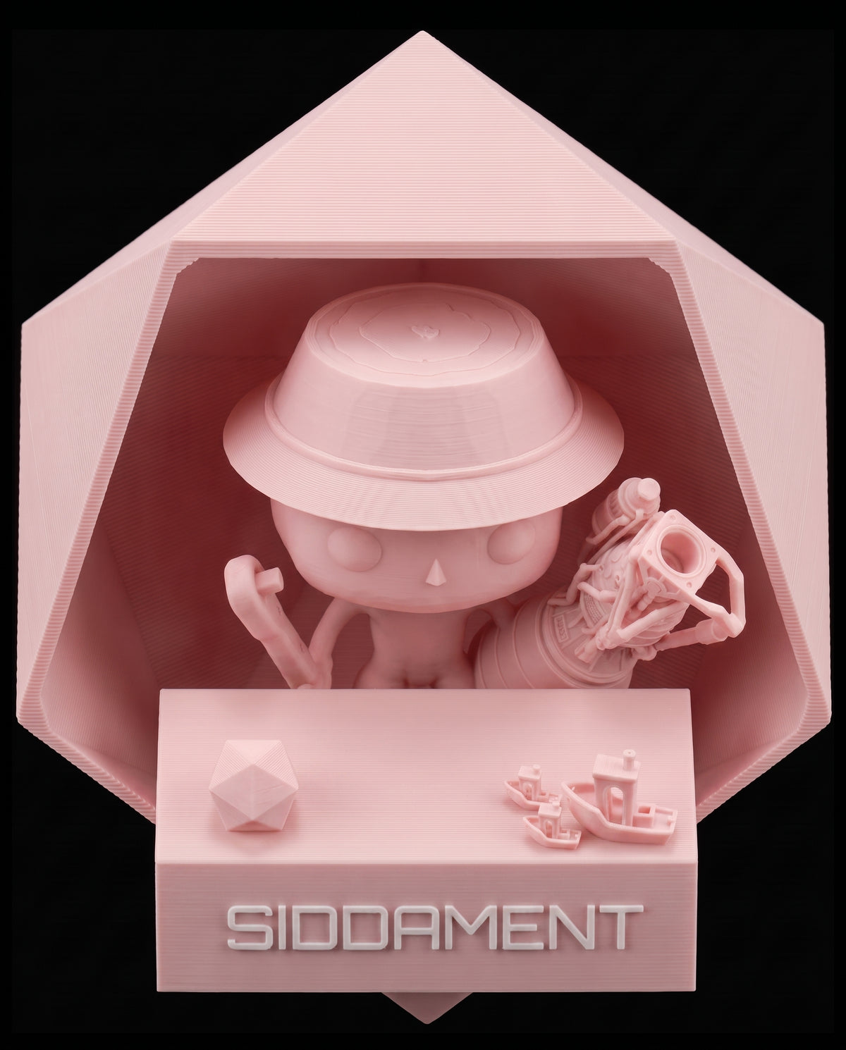 Matte Peach PLA V4, printed SIDDAMENT figure