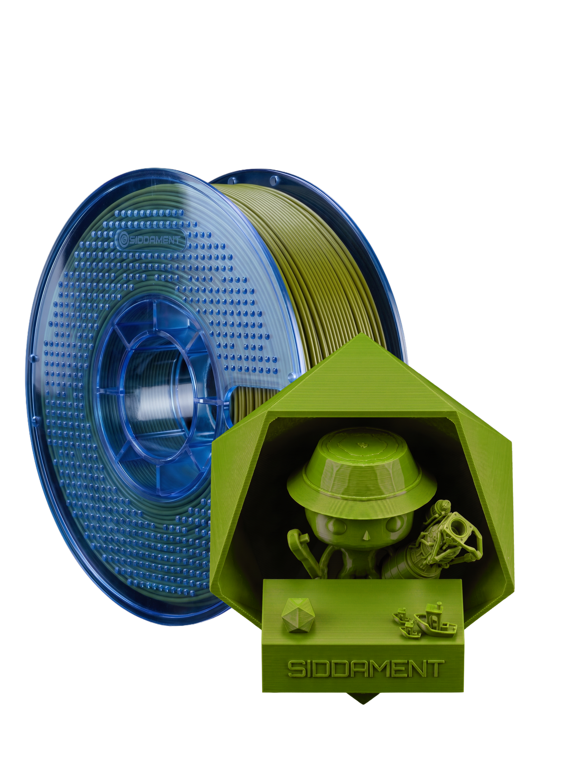 Matte Pocket Green PETG V2 spool with 3D printed parts