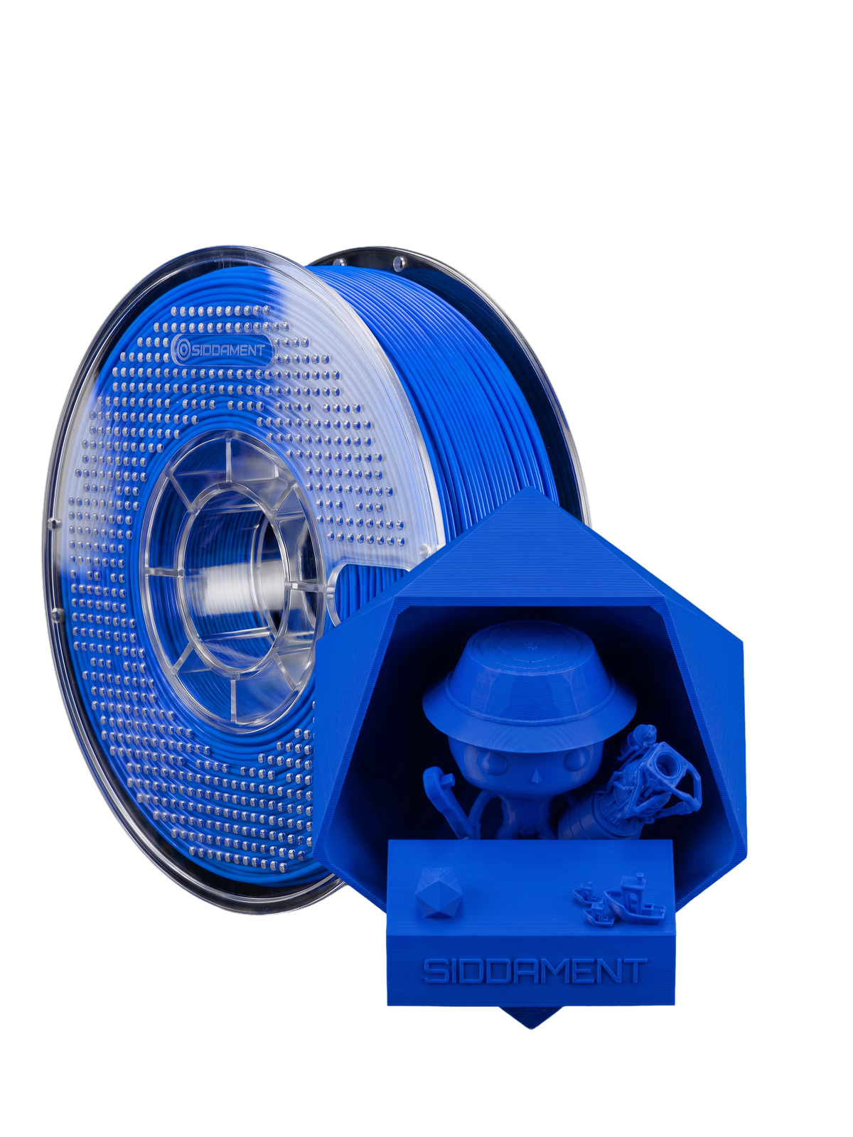 Matte Royal Blue PLA  V2 1.75mm 1kg filament and printed parts