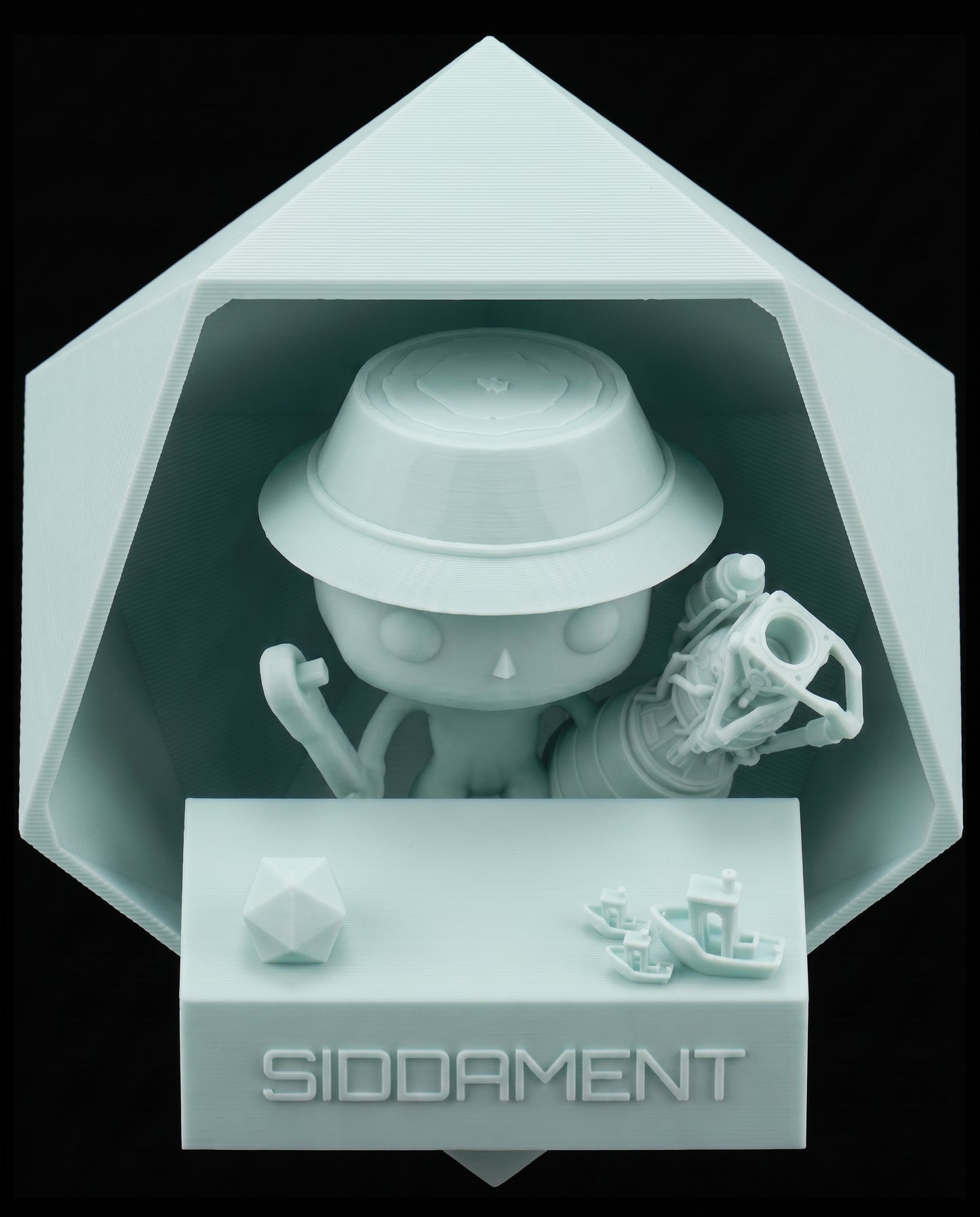 Matte Slender Green PLA V4, printed SIDDAMENT figure