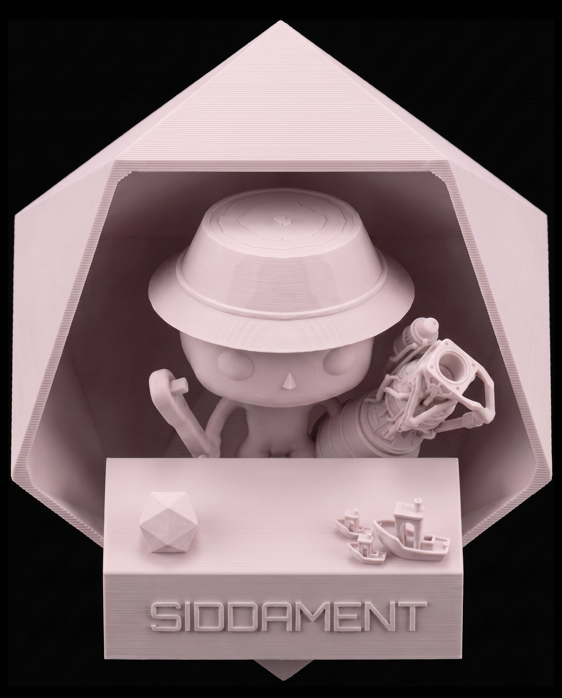 Matte Slender Pink PLA V4, printed SIDDAMENT figure