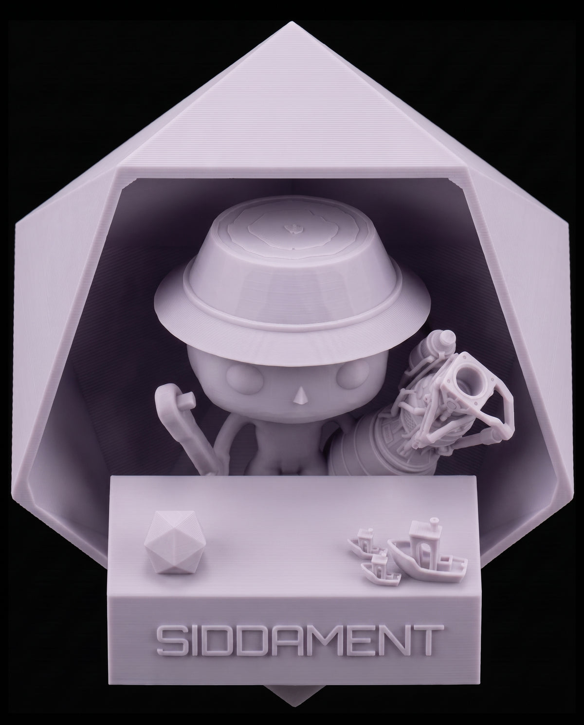Matte Slender Purple PLA V4, printed SIDDAMENT figure