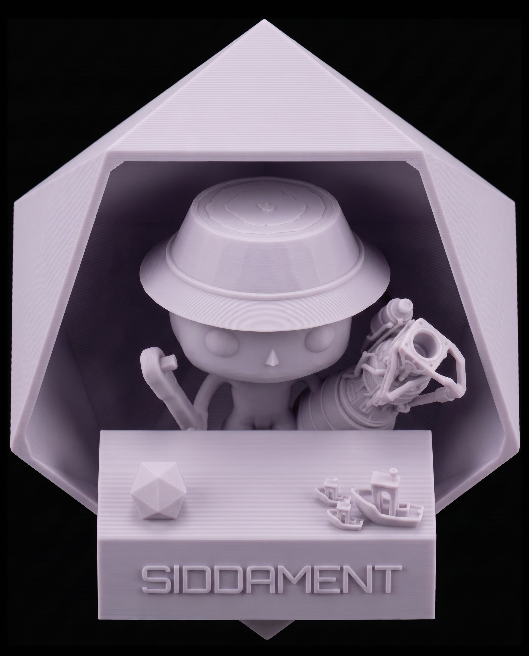Matte Slender Purple PLA V4, printed SIDDAMENT figure