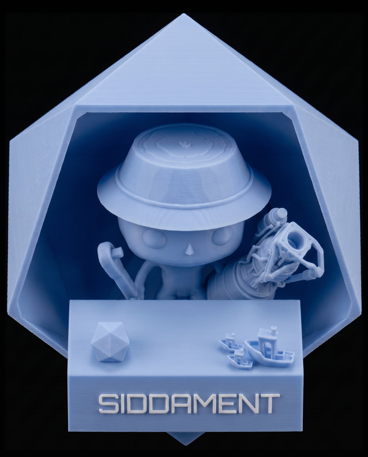 Matte Sunny Blue PLA V4, printed SIDDAMENT figure