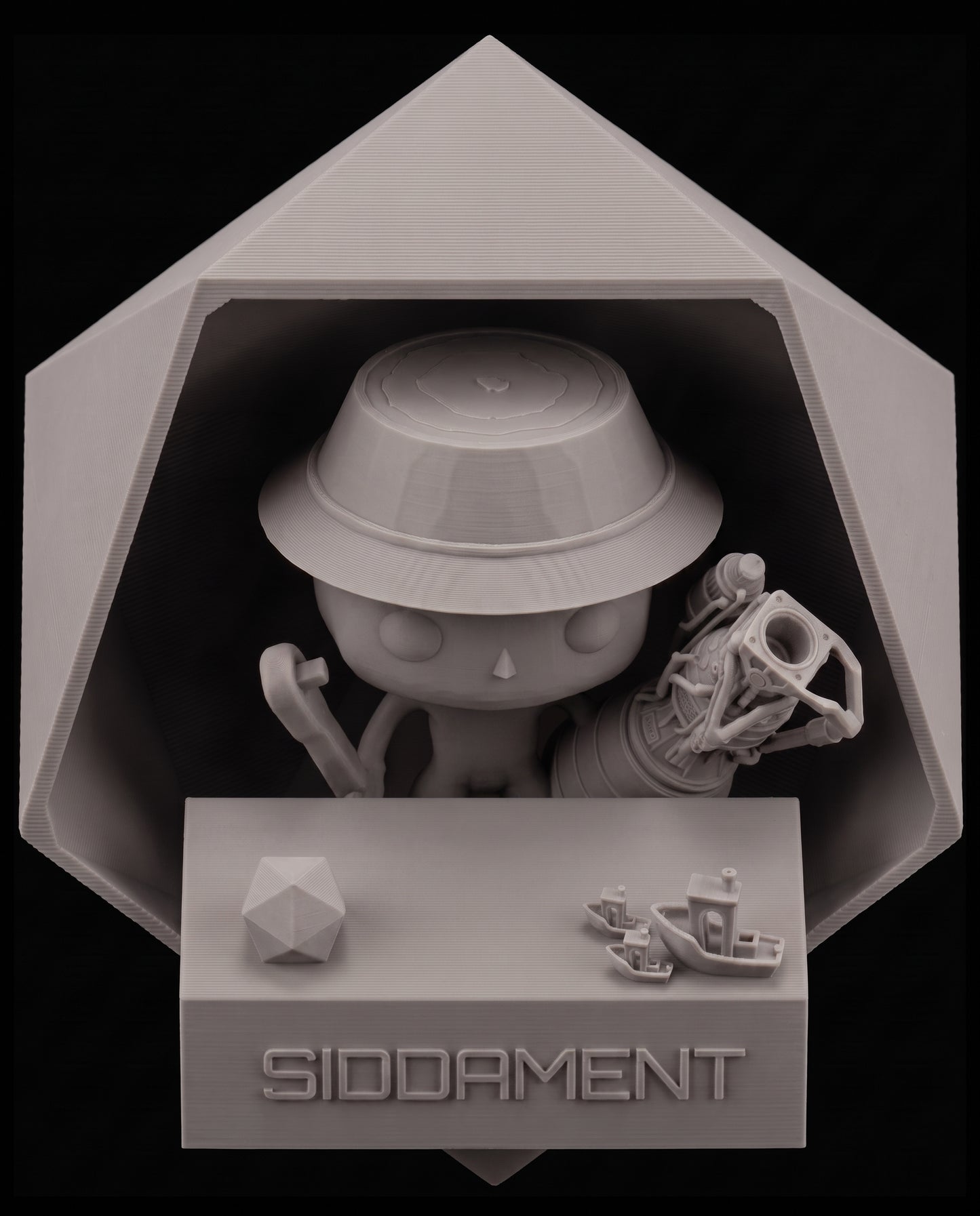 Matte Tech Gray PLA V4, printed SIDDAMENT figure