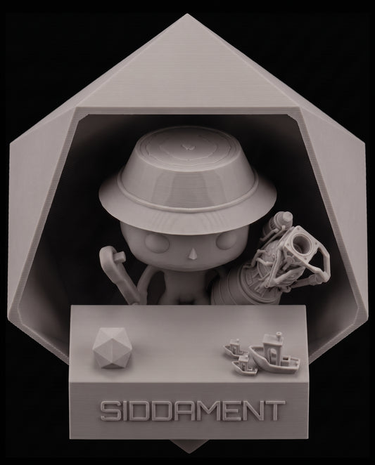 Matte Tech Gray PLA V4, printed SIDDAMENT figure