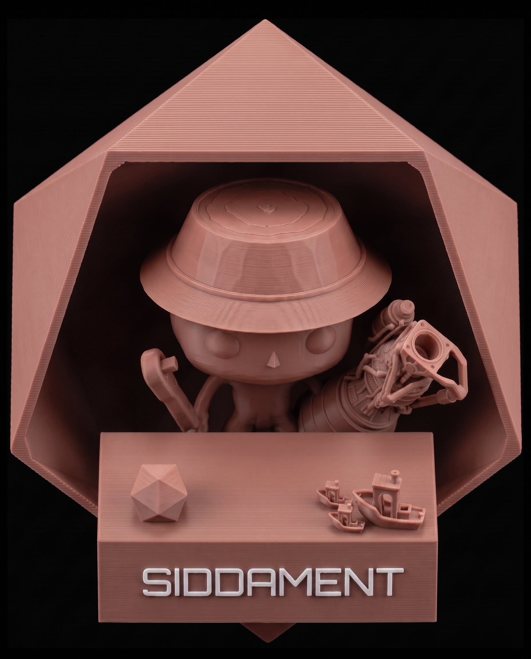 Matte Terracotta PLA V4, printed SIDDAMENT figure