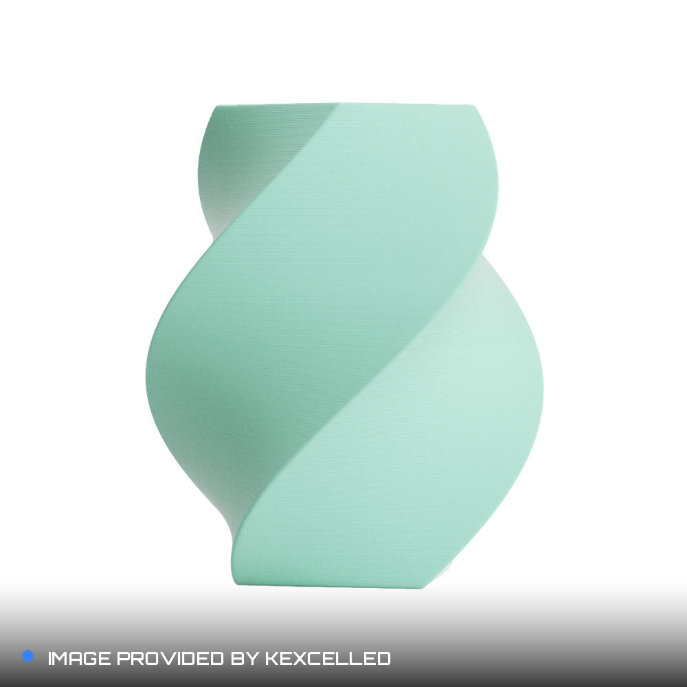 Matte Vivid Cyan PLA V4 printed sample, image provided by Kexcelled