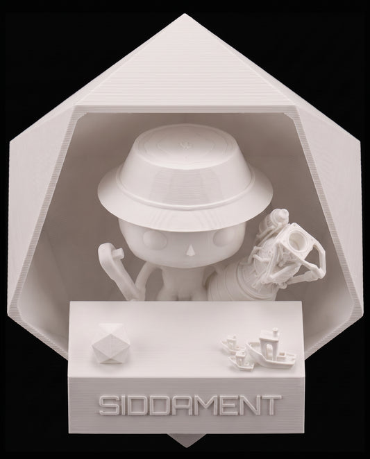 Matte White ABS, printed SIDDAMENT figure