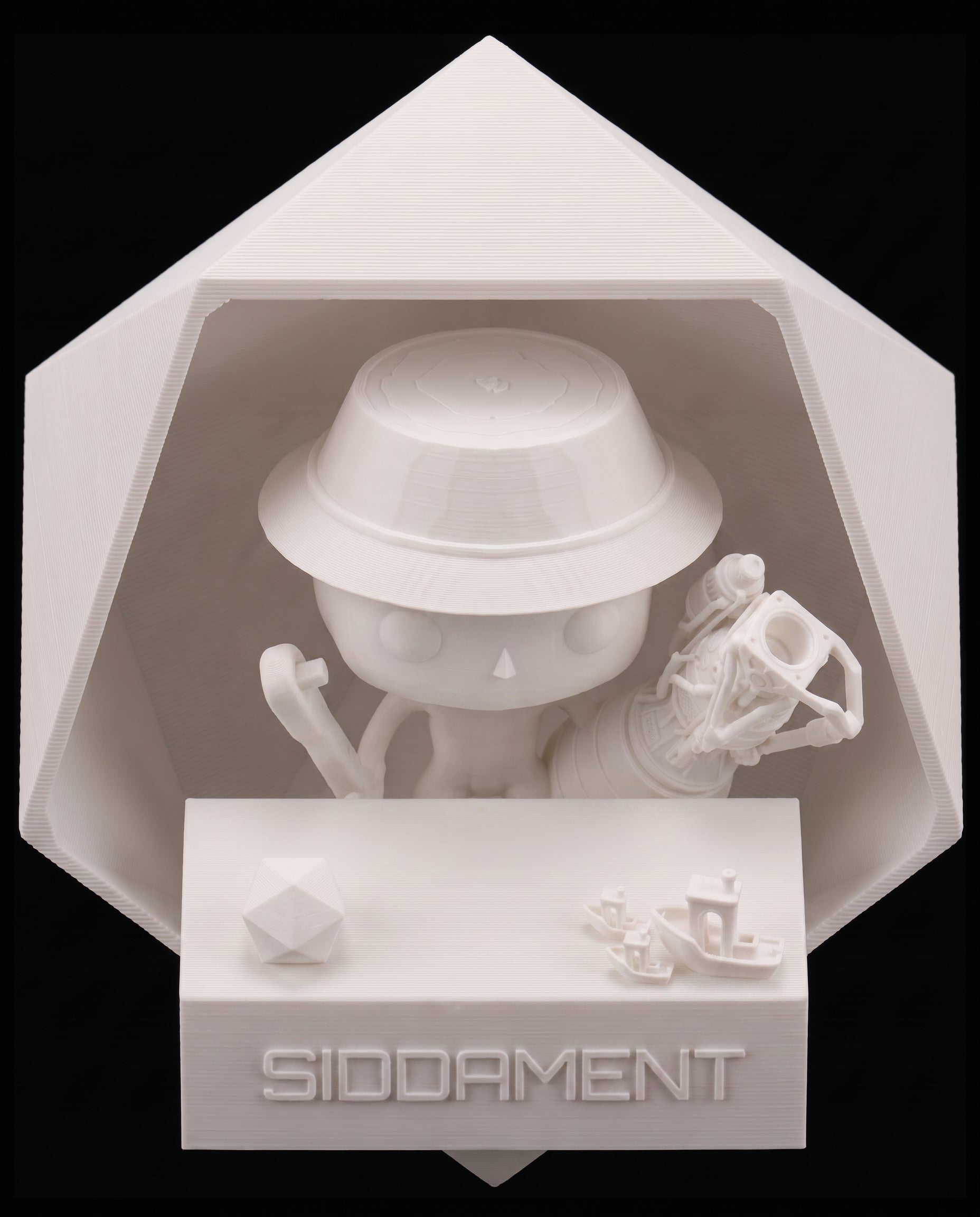 Matte White PLA V4, printed SIDDAMENT figure