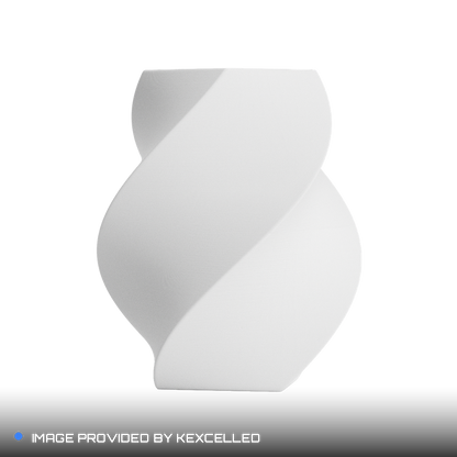 Matte White PLA V4 printed sample, image provided by Kexcelled