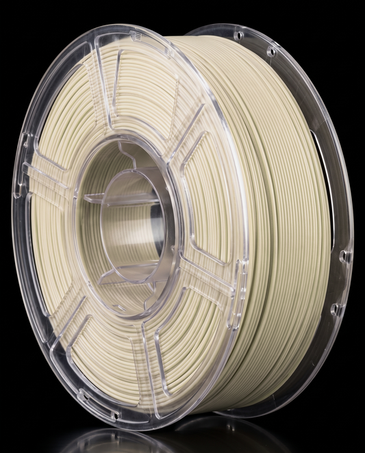 Natural ASA glass fibre filament on a clear SIDDAMENT spool