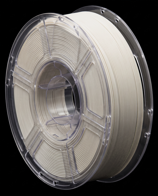 Off White ASA glass fibre filament on a clear SIDDAMENT spool