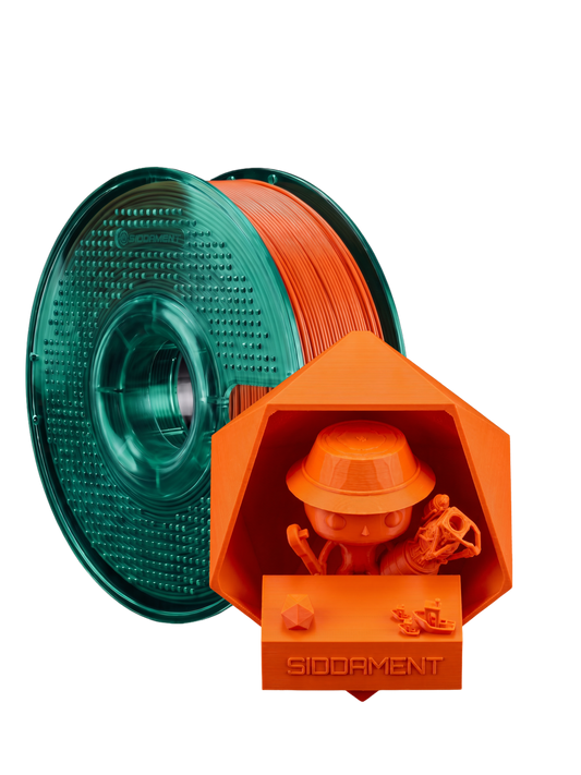 Orange ASA V2 1.75mm 1kg filament and printed parts