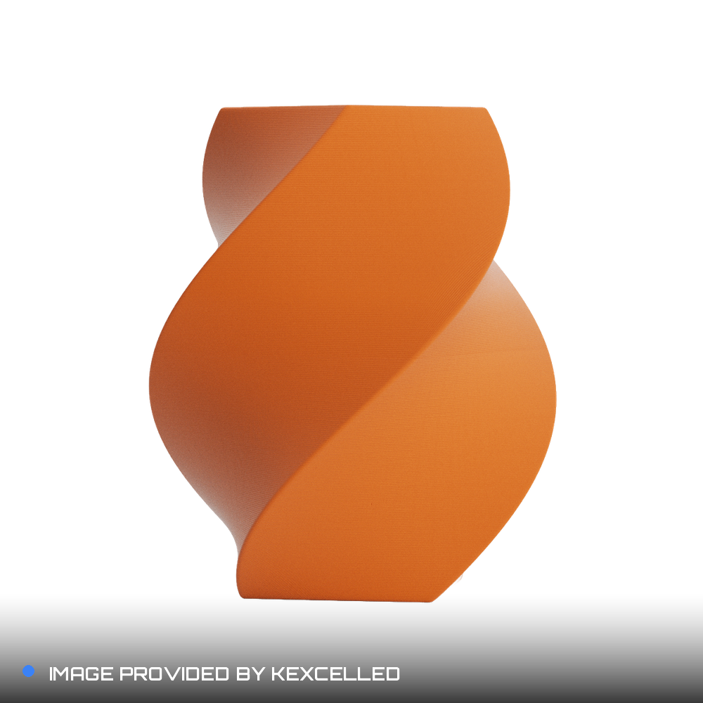 Matte Orange Red PLA V4 printed sample, image provided by Kexcelled