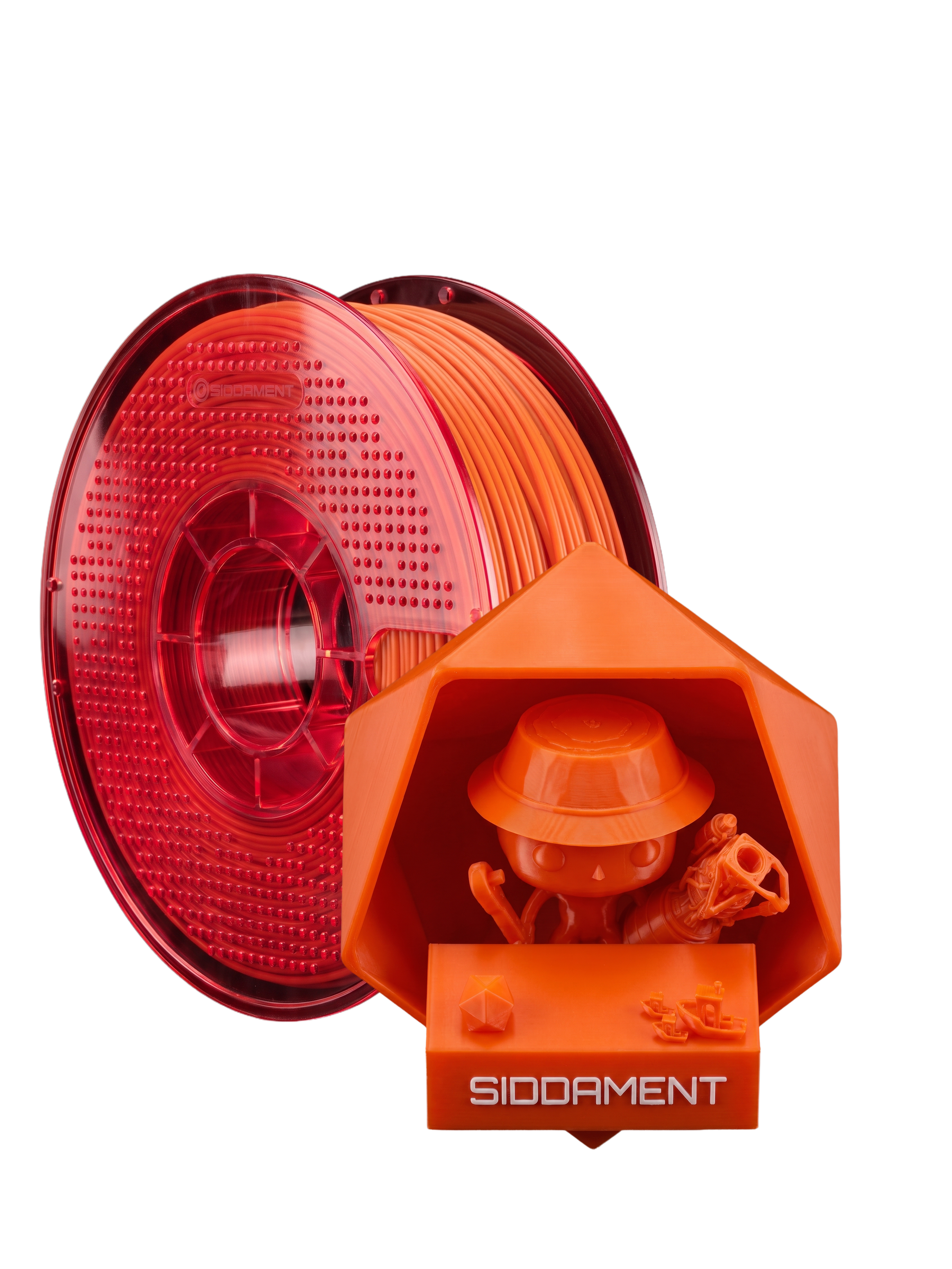 Orange TPU 95A HF (Bright) on a SIDDAMENT spool with a printed figure
