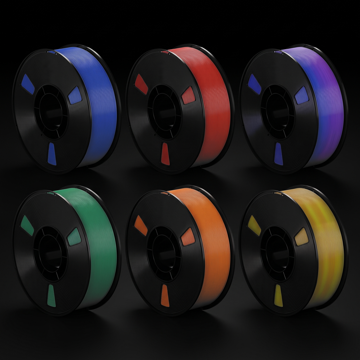 Shittament PETG - example rolls: solid colours and gradients