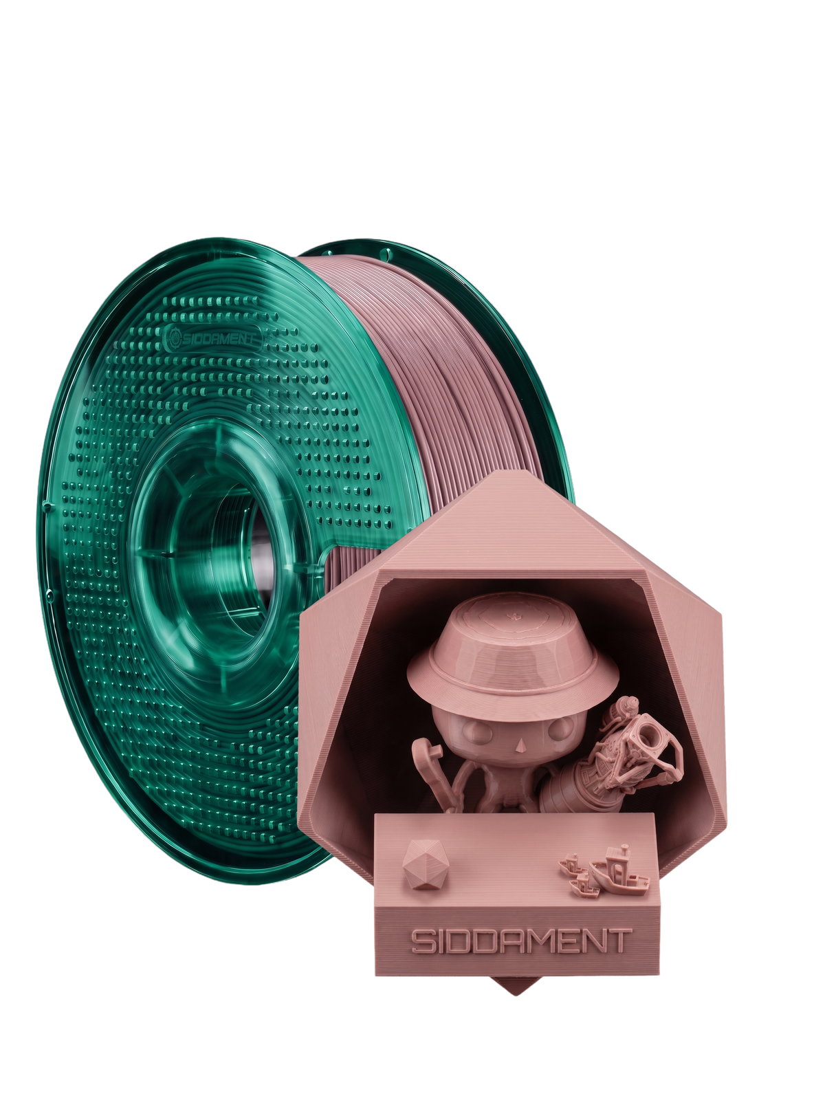 Pink ASA V2 1.75mm 1kg filament and printed parts