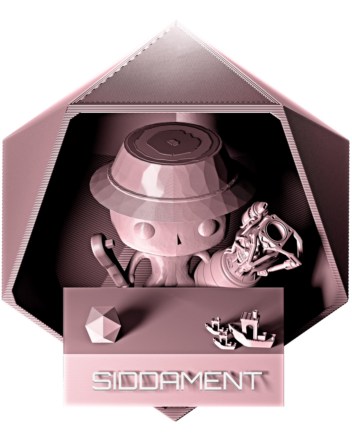 Pink PLA - printed parts, glossy render matched to #E4AEB1 [shot normal-pla-gloss-2026-10-16]