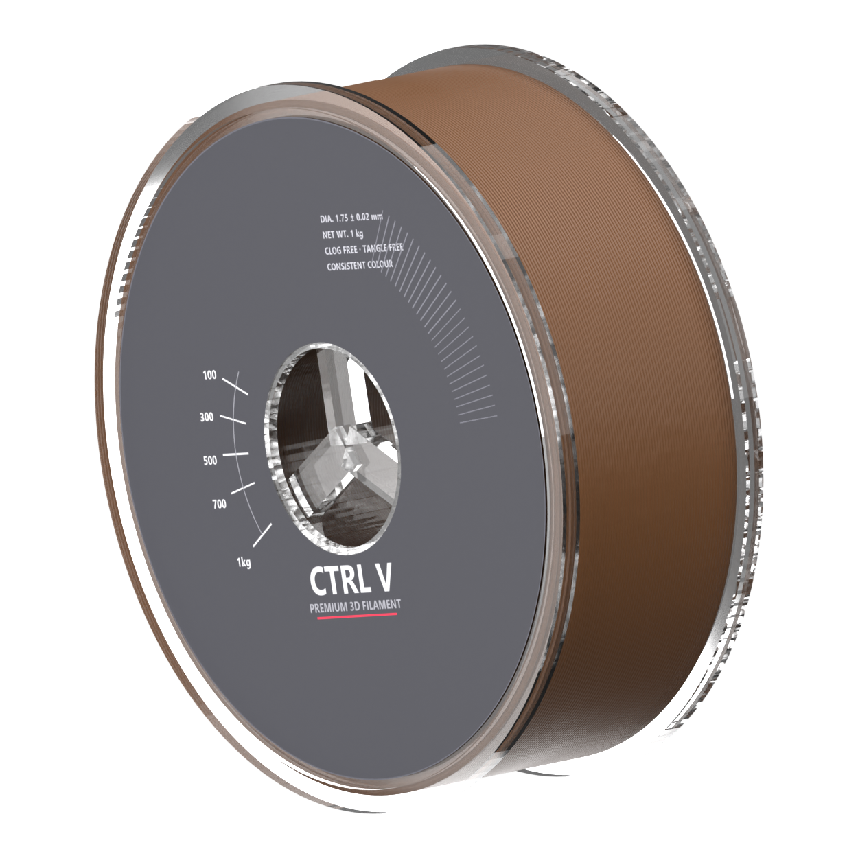 PLA Matte Brown 3D printer filament spool