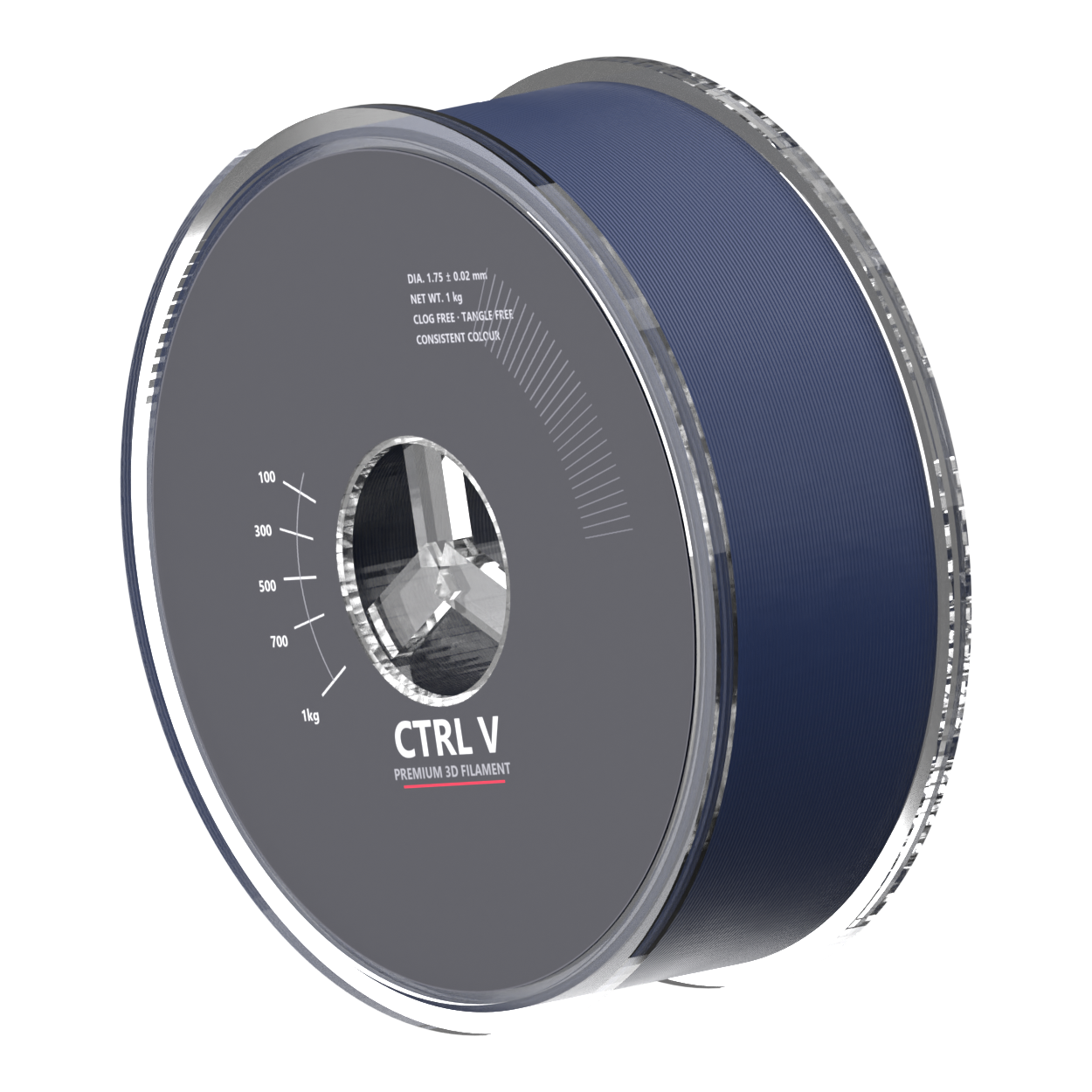 PLA Matte Navy Blue 3D printer filament spool