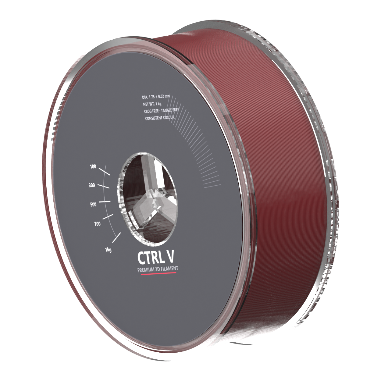 PLA Pro Bordeaux Red 3D printer filament spool