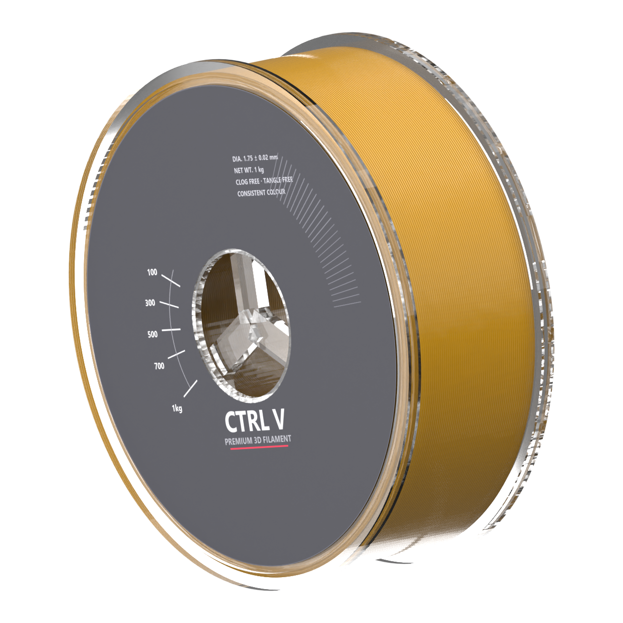 PLA Silk Gold 3D printer filament spool