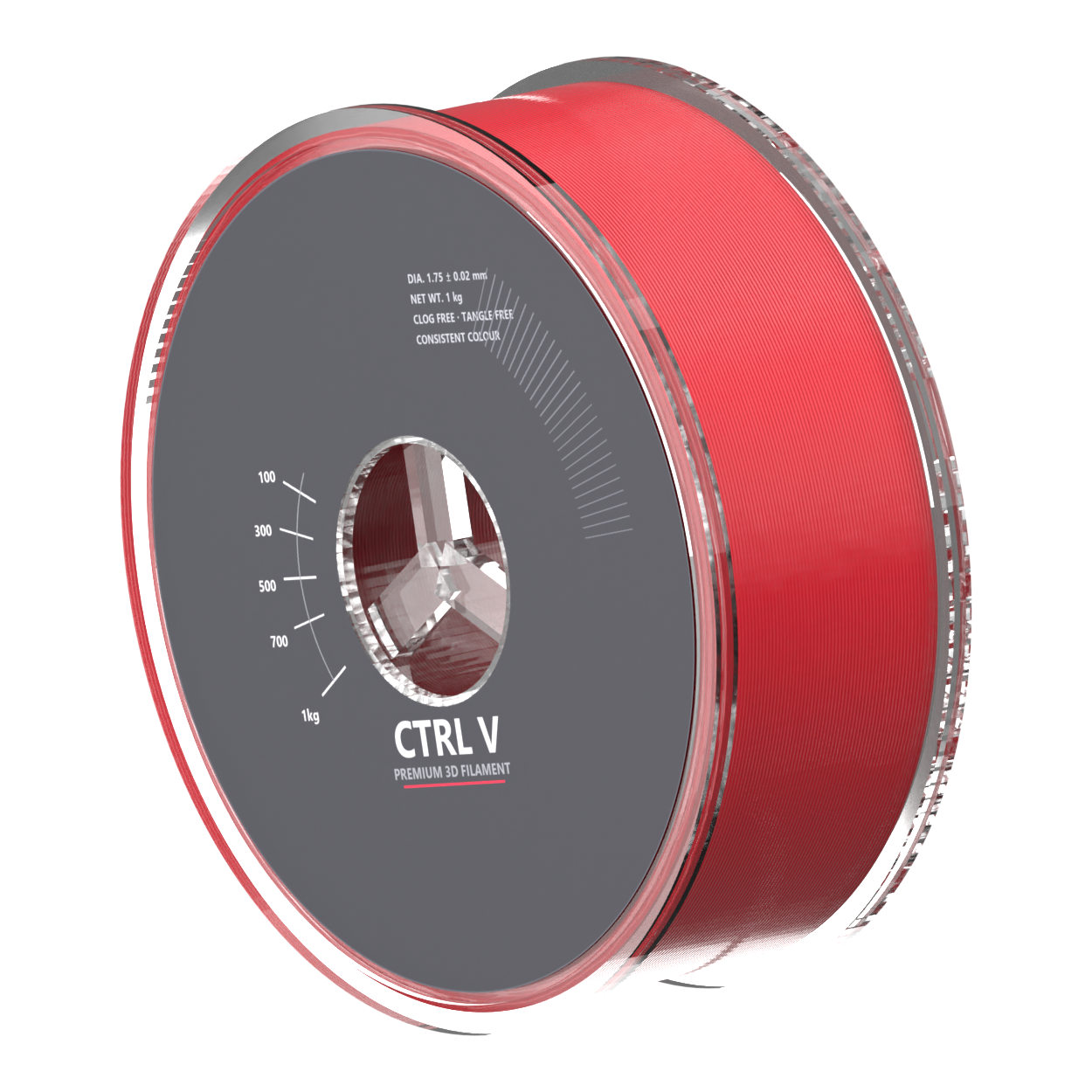 PLA Silk Red 3D printer filament spool