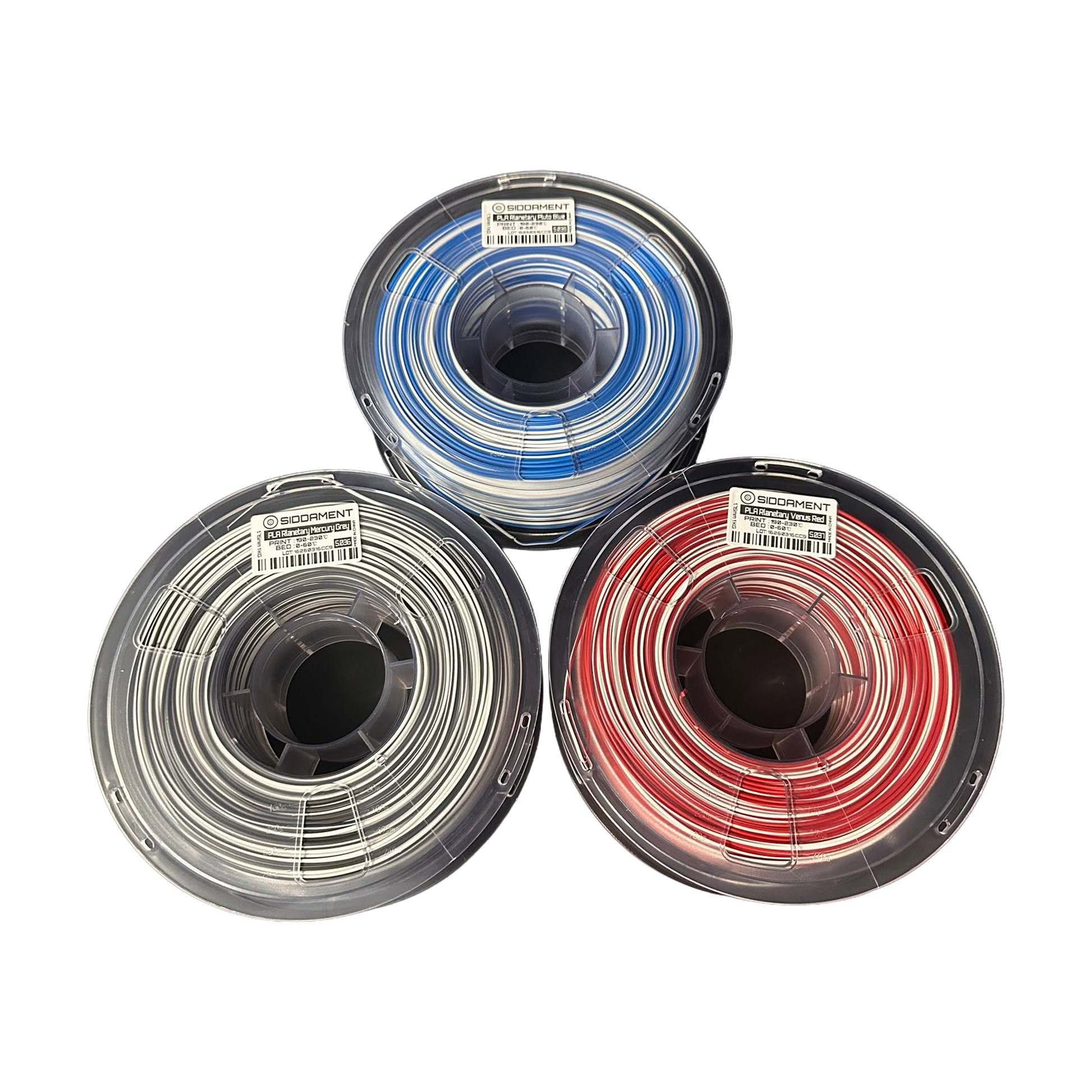 SIDDAMENT Planetary Matte PLA Venus Red — the Planetary Matte PLA range (all three colours)