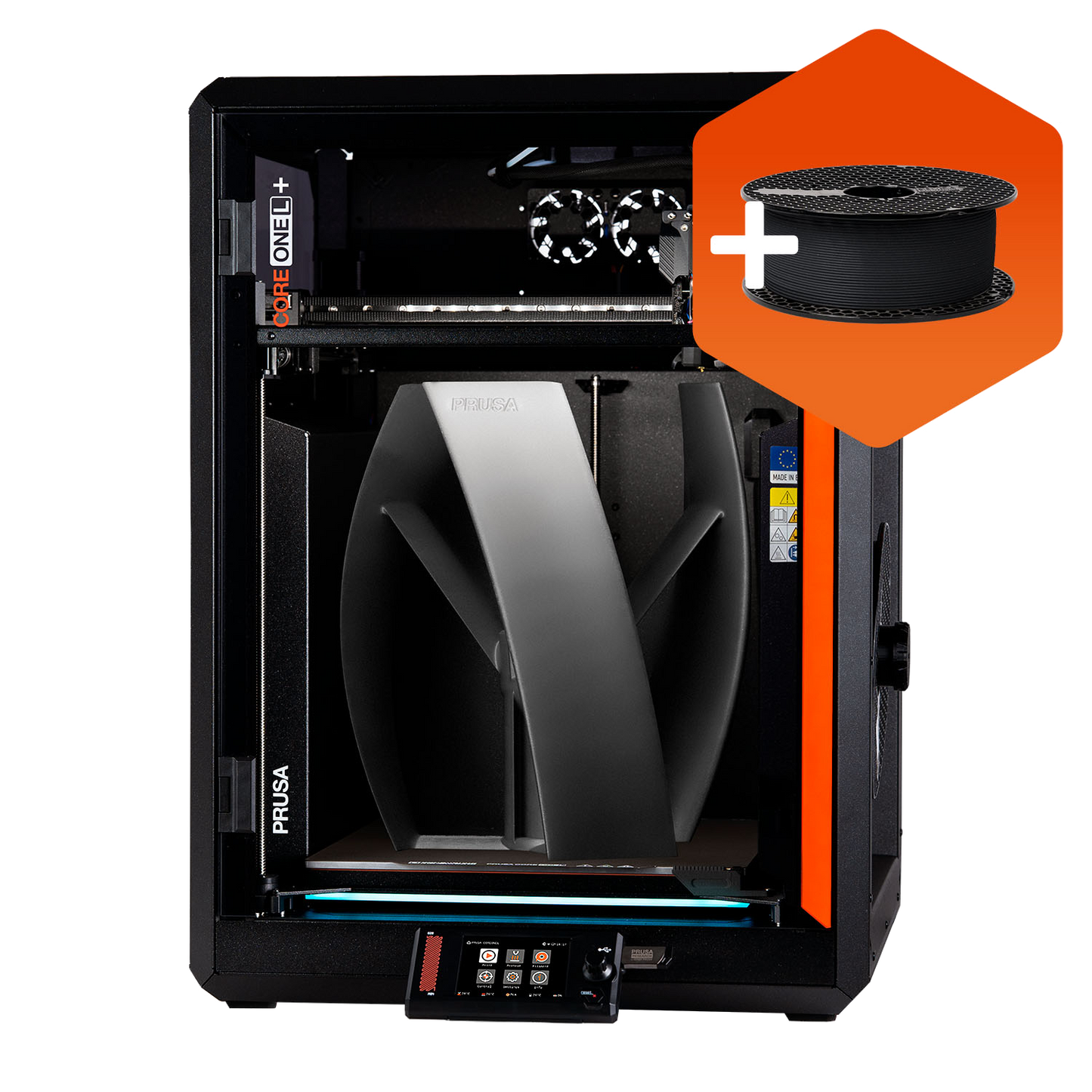 Prusa CORE One L+ 3D printer, includes 1kg Galaxy Black filament