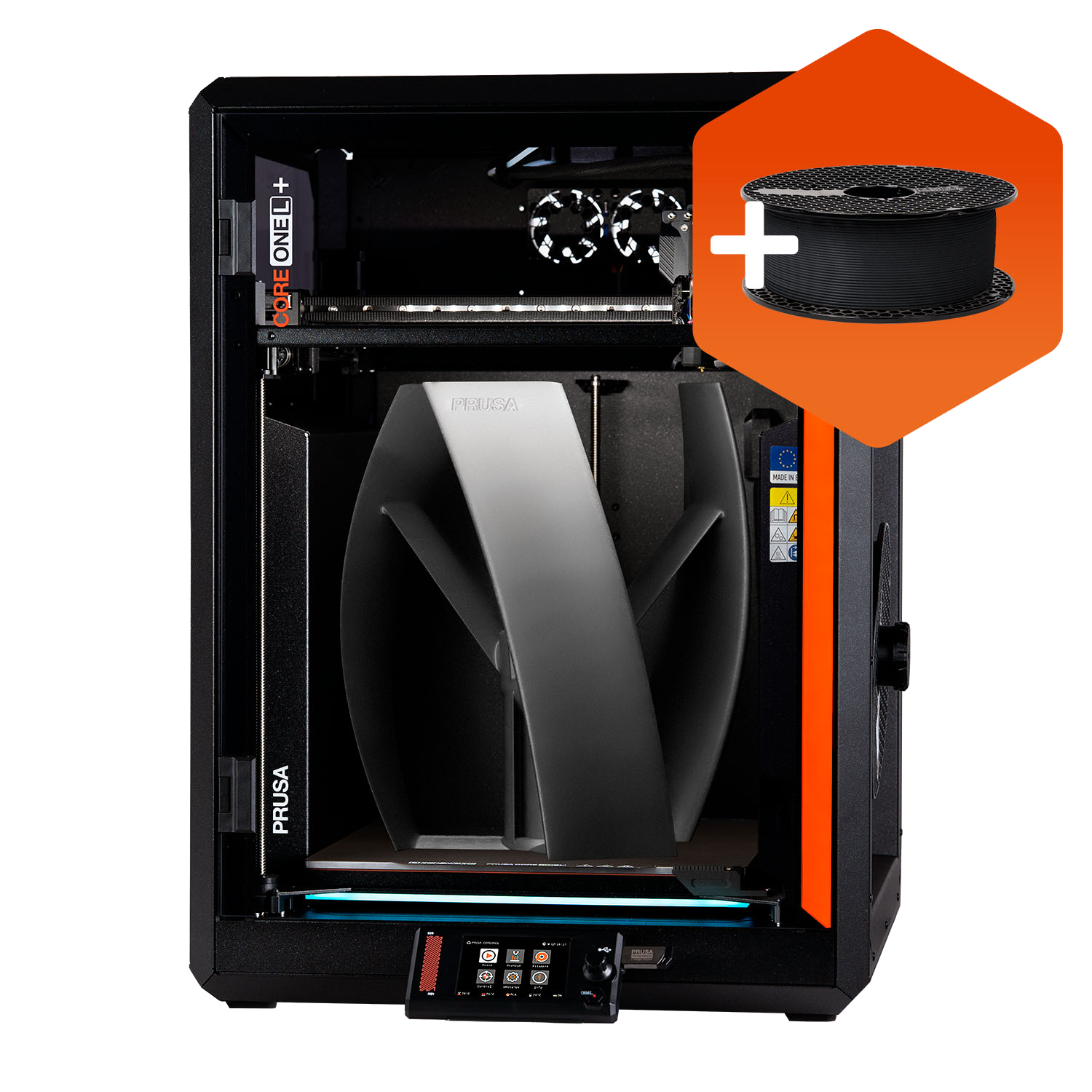 Prusa CORE One L+ 3D printer, includes 1kg Galaxy Black filament