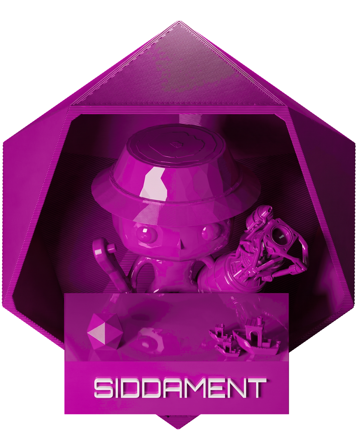 Pure Violet PLA (render is closer) - printed parts, glossy render matched to #C012A2 [shot normal-pla-gloss-2026-10-16]