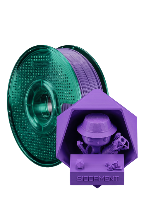 Purple ASA V2 1.75mm 1kg filament and printed parts