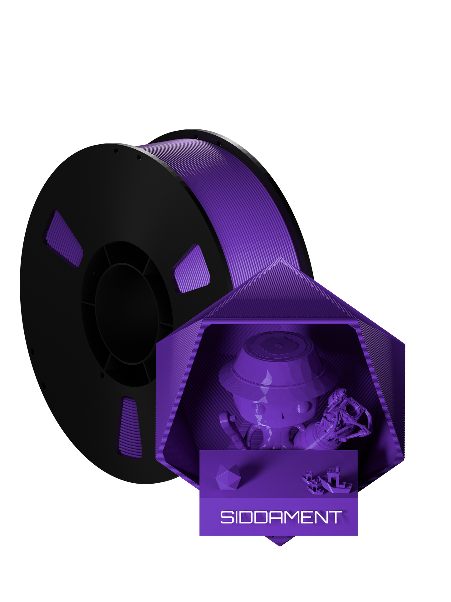 Purple PLA Black Spool