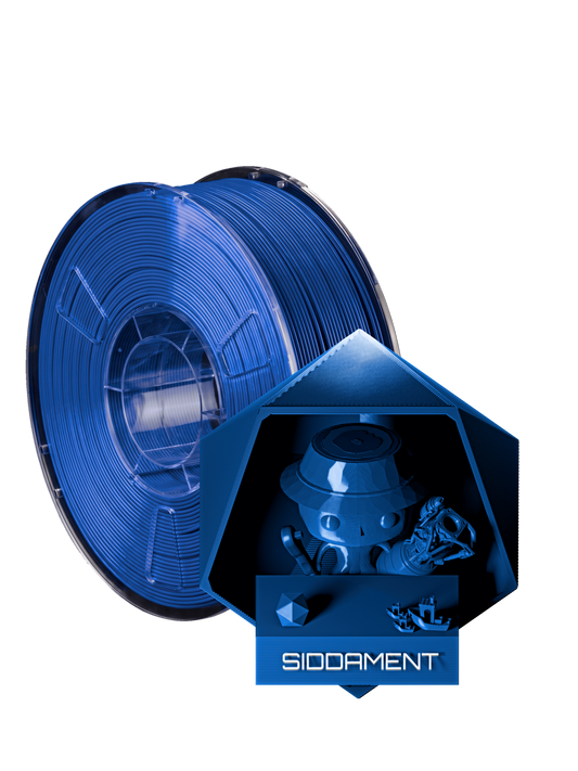 Royal Blue PLA - spool and printed parts, glossy render matched to #0056BC [shot normal-pla-gloss-2026-10-16]