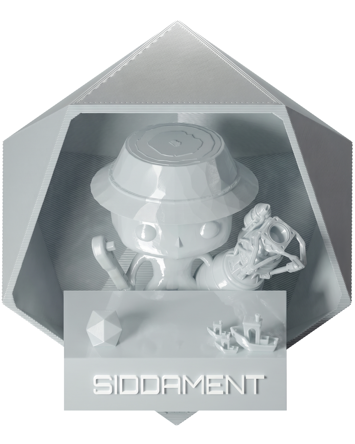 White PLA - printed scene, matched to Nix #d8dfe0 [shot de79df4f]